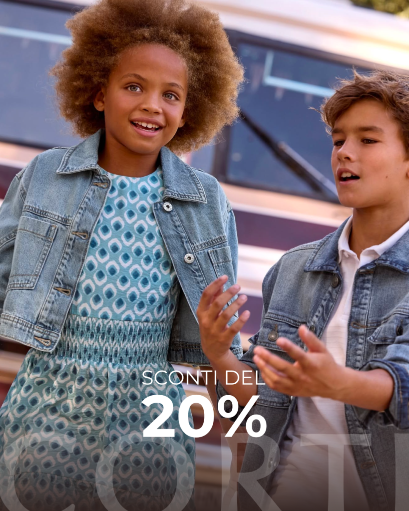 Sabato 28 e domenica 29 marzo, -20% su tutto il reparto bimbo 0–16 anni.